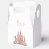 Sprookjeskasteel meisje roze gepersonaliseerde gun bedankdoosjes (Geopend)