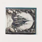 Sprookjeskasteel met bloemen wandkleed (Voorkant (horizontaal))