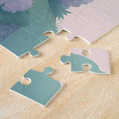 Sprookjeskasteel met groene tuin legpuzzel (Zijkant)