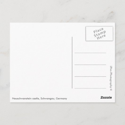 Sprookjeskasteel Neuschwanstein in Duitsland Briefkaart (Achterkant)