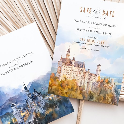 Sprookjeskasteel Neuschwanstein Save the Date Kaar Kaart