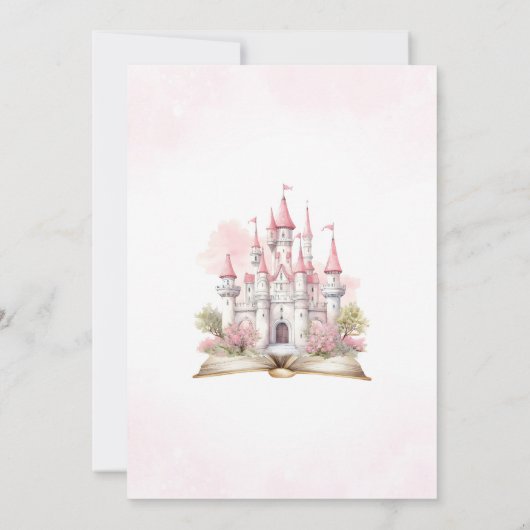 Sprookjeskasteel Once Upon Time Prinses Verjaardag Kaart (Achterkant)