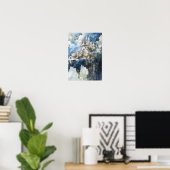 Sprookjeskasteel op rotsklif in de lucht poster (Thuiskantoor)