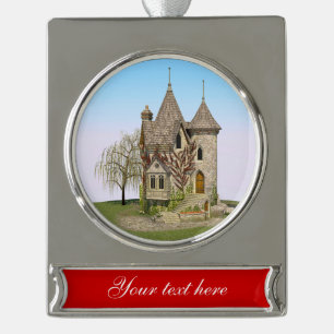 Sprookjeskasteel Perfect Verjaardag en Fantasy Gif Verzilverd Banner Ornament