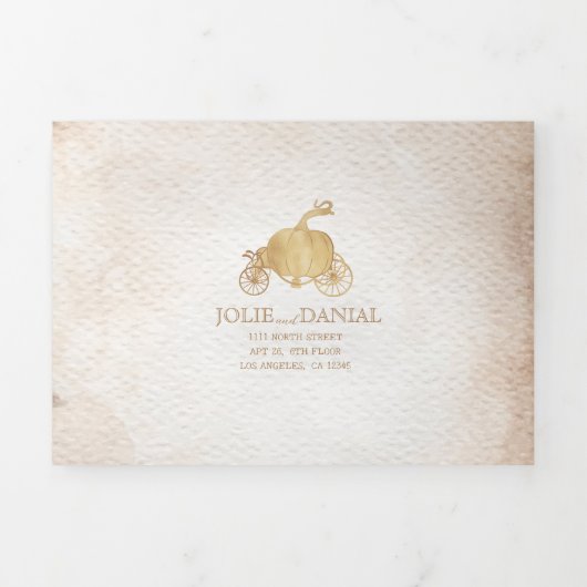 Sprookjeskasteel QR code verhaal boek bruiloft Drieluik Uitnodiging (Cover)