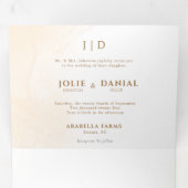 Sprookjeskasteel QR code verhaal boek bruiloft Drieluik Uitnodiging (Binnenzijde eerst)