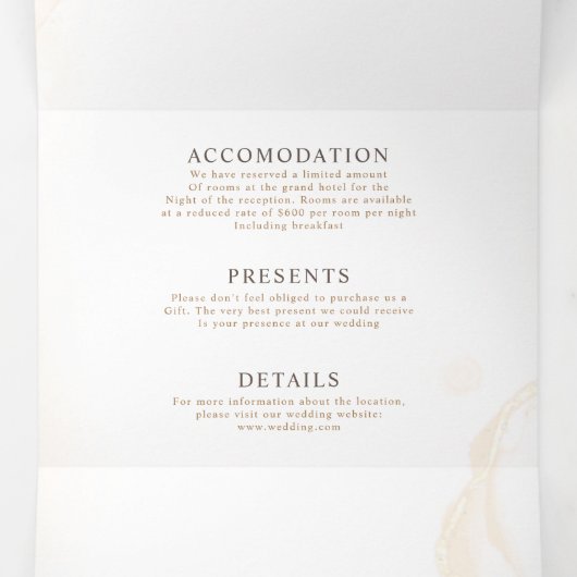 Sprookjeskasteel QR code verhaal boek bruiloft Drieluik Uitnodiging (Binnenkant midden)