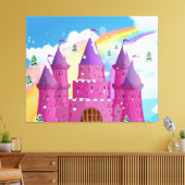 sprookjeskasteel Rainbow Canvas Afdruk (Insitu (Woonkamer))
