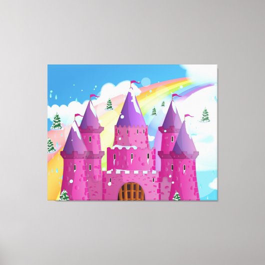 sprookjeskasteel Rainbow Canvas Afdruk (Voorkant)