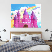 sprookjeskasteel Rainbow Canvas Afdruk (Insitu (Slaapkamer))