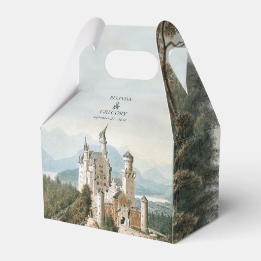 Sprookjeskasteel rustieke bos bruiloft Bedankdoosjes (Voorkant Zijde)