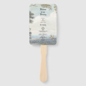  Sprookjeskasteel rustieke bos bruiloft Handwaaier (Voorkant)