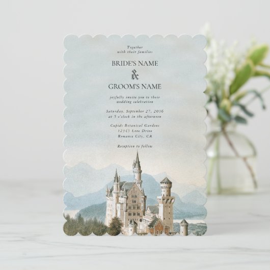 Sprookjeskasteel rustieke bos bruiloft Kaart (Staand voorkant)