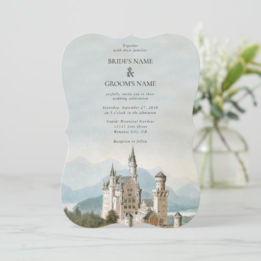 Sprookjeskasteel rustieke bos bruiloft Kaart (Staand voorkant)
