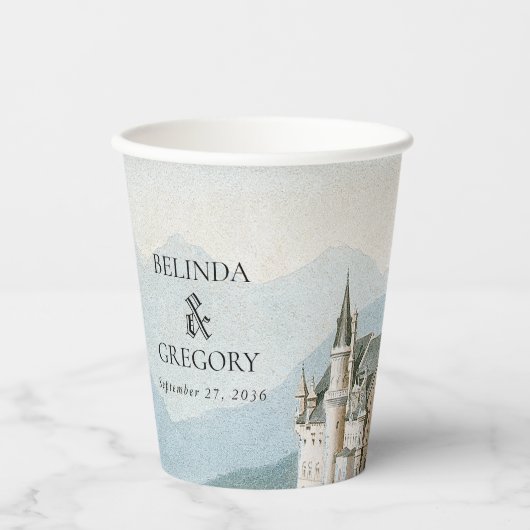Sprookjeskasteel rustieke bos bruiloft Papieren Bekers (Voorkant)
