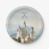  Sprookjeskasteel rustieke bos bruiloft Papieren Bordje (Voorkant)