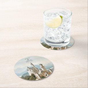 Sprookjeskasteel rustieke bos bruiloft Ronde Kartonnen Onderzetter