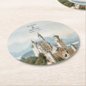 Sprookjeskasteel rustieke bos bruiloft Ronde Kartonnen Onderzetter (Gebogen)