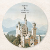 Sprookjeskasteel rustieke bos bruiloft Ronde Kartonnen Onderzetter (Voorkant)