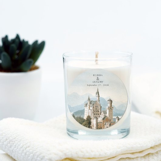 Sprookjeskasteel rustieke bos bruiloft Ronde Sticker