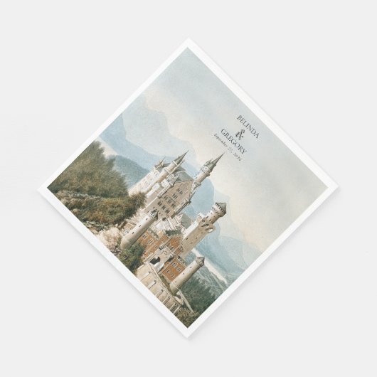 Sprookjeskasteel rustieke bos bruiloft Servet (Hoek)