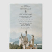 Sprookjeskasteel rustieke bos bruiloft Vellum Uitnodigingen (Voorkant)