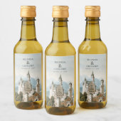  Sprookjeskasteel rustieke bos bruiloft Wijn Etiket (Flessen)