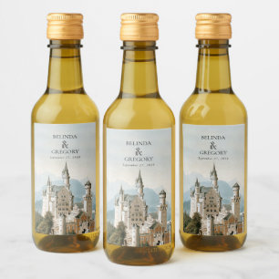 Sprookjeskasteel rustieke bos bruiloft Wijn Etiket