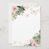 Sprookjeskasteel Sage Green en blush pink Bloemen Kaart (Achterkant)