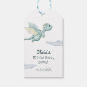 Sprookjeskasteel Schattige Draken Kinderverjaardag Cadeaulabel (Voorkant)