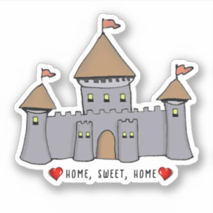 Sprookjeskasteel schets sticker
