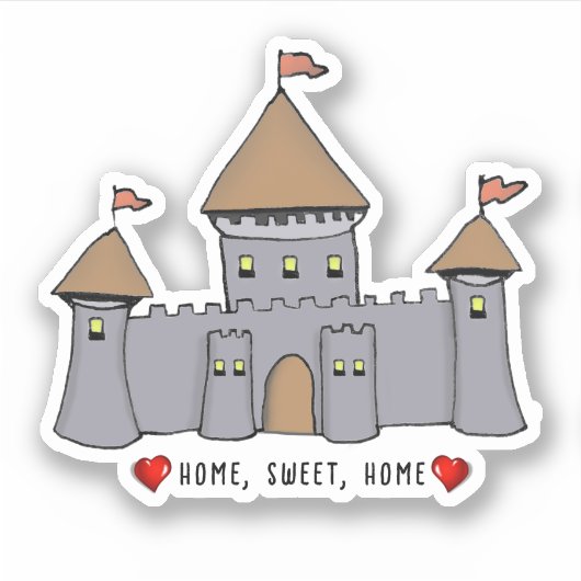 Sprookjeskasteel schets sticker (Voorkant)