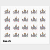 Sprookjeskasteel schets vierkante sticker (Vel)