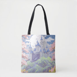 Sprookjeskasteel Spring Pastel Waterverf Tote Bag