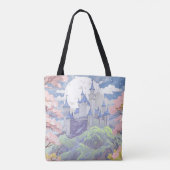 Sprookjeskasteel Spring Pastel Waterverf Tote Bag (Achterkant)