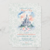 Sprookjeskasteel Uitnodiging voor Magische Prinses (Voorkant / Achterkant)