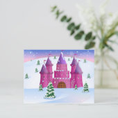 Sprookjeskasteel Winterse Sneeuw Briefkaart (Staand voorkant)