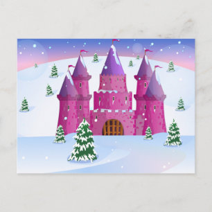 Sprookjeskasteel Winterse Sneeuw Briefkaart