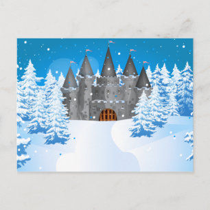 Sprookjeskasteel Winterse Sneeuw Briefkaart