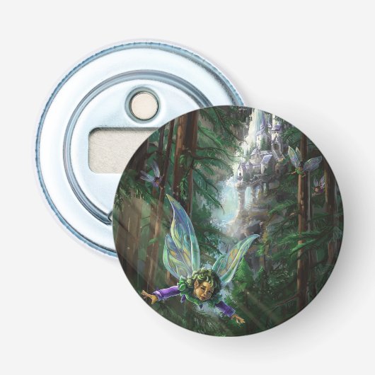 Sprookjeskasteelbos Button Flesopener (Voorkant)