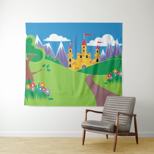 Sprookjeskasteelevenement of theaterachtergrond wandkleed (In Situ (horizontaal))
