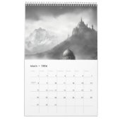 Sprookjeskastelen schetsen en betoverde kalender. kalender (Mar 2026)