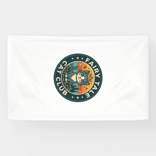 Sprookjeskat Cute Kitty-ontwerp - Sprookjeskat  Spandoek (Horizontaal)