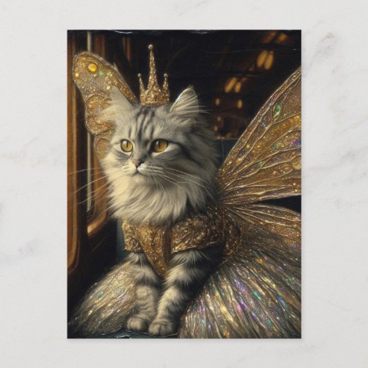 Sprookjeskat in de trein briefkaart (Voorkant)