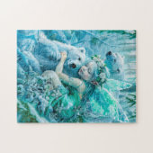 Sprookjeskind en speelse ijsberen legpuzzel (Horizontaal)