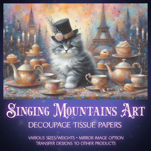 Sprookjeskitten Vintage Theesoiree Decoupage Tissuepapier