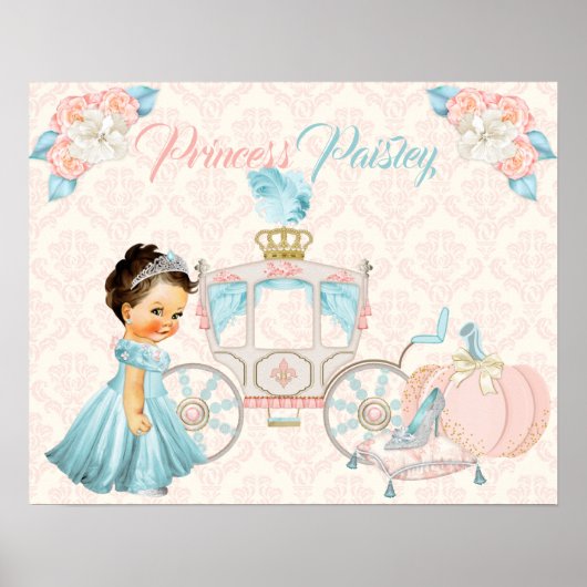 Sprookjeskoets Prinses Persoonlijke Kinderkamer Poster (Voorkant)