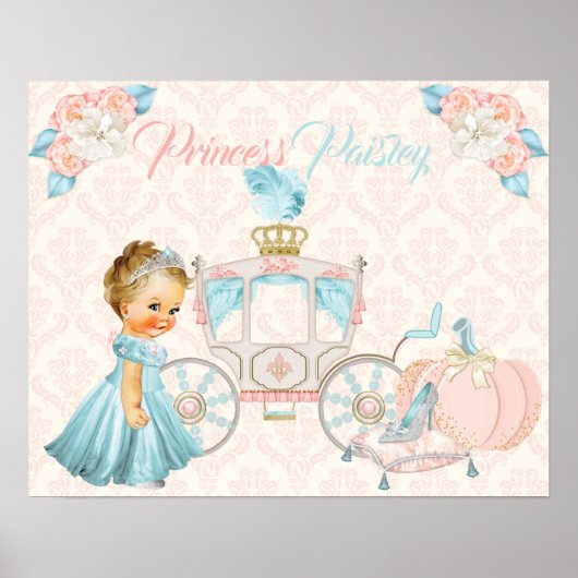 Sprookjeskoets Prinses Persoonlijke Kinderkamer Poster (Voorkant)