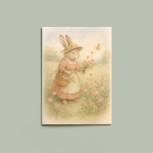 Sprookjeskonijn met Bloemen – Whimsical Woodland  Kaart