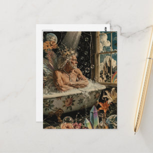 Sprookjeskoning bad collage briefkaart